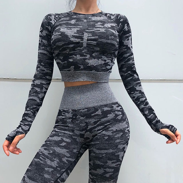 New 2 Piece Seamless Gym Clothing Yoga Set