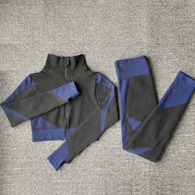 Load image into Gallery viewer, Women&#39;s Yoga Gym Set Blk/Grn