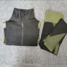 Load image into Gallery viewer, Women&#39;s Yoga Gym Set Blk/Grn