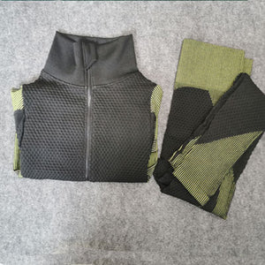 Women's Yoga Gym Set Blk/Grn