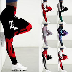 Red&Blk 3D Fashion High Waist Leggings W Different Variants