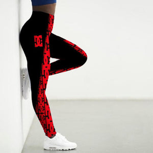 Red&Blk 3D Fashion High Waist Leggings W Different Variants