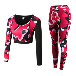 Yoga Set Woman Sportswear Fitness Sport Suit Tracksuit Women Camouflage