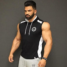 Load image into Gallery viewer, Mens sleeveless Hoodie Gyms Fitness Bodybuilding Sweatshirt